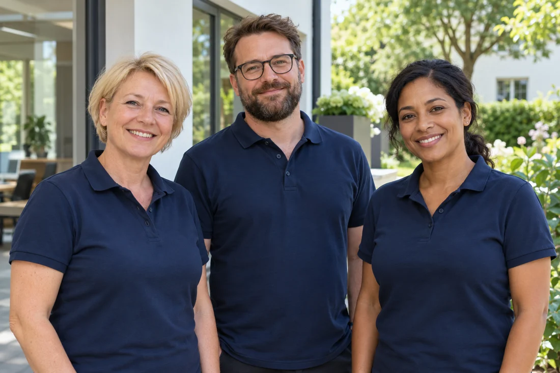 Drei Pflegekräfte als Beispiel für ein Teamfoto